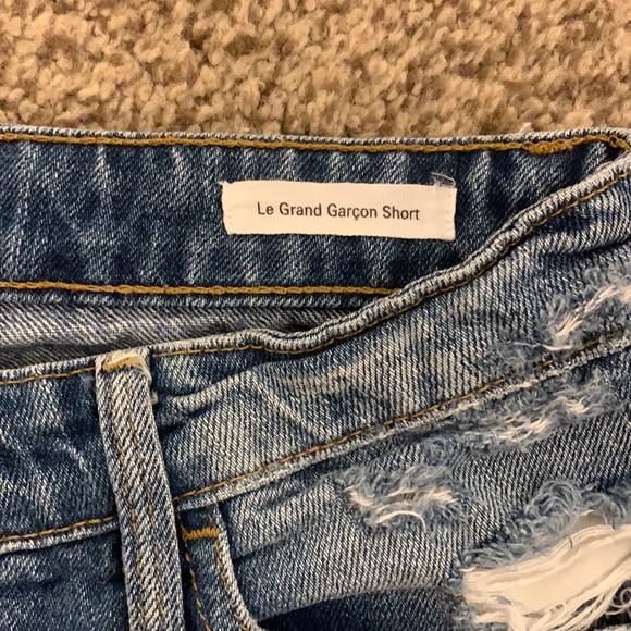 Frame High Rise Garçon Denim Jean Bermuda Shorts - Picture 12 of 14